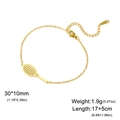 Verstellbares goldenes Tennisschläger Armband aus 304 Edelstahl mit Karabinerverschluss - Gold Schläger Kreuzkette