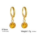 Golden earrings with 6x8mm yellow birthstone crystal drops for DIY jewelry - Gold January-Garnet Red