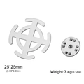 Silver minimalist cross brooch in 304 stainless steel with a circular cutout design - Steel Sun Cross Round Brooch