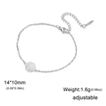 Silbernes Edelstahl-Armband mit 14x10mm hohlem Volleyball-Anhänger und Karabinerverschluss - Stahl Volleyball1 Kreuzkette