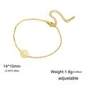 Minimalistisches Volleyball-Armband aus goldfarbenem Edelstahl mit verstellbarer Kette - Gold Volleyball1 Kreuzkette
