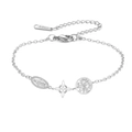 Vintage stainless steel silver bracelet with Virgin Mary medal and mystic witch knot charms - Triple Charm Cross Chain Style 1 / Silver