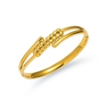 Dettaglio di un bracciale dorato traforato a doppio strato con decorazione a sfere - Stile Matrice di Perline a Doppio Cerchio (TT0764) / Oro