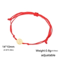 Verstellbares rotes Webarmband mit einem 14x10mm goldenen Volleyball-Anhänger - Gold Volleyball1 Rotes Seil