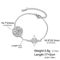 Silver stainless steel witch knot bracelet with star pendant and adjustable lobster clasp - Double Charm Cross Chain Style 1 / Silver
