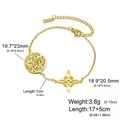 Golden stainless steel bracelet featuring mystical pentagram and star charms for women - Double Charm Cross Chain Style 1 / Gold