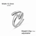 Anello regolabile in acciaio inossidabile argento, larghezza 13,3mm e design multistrato - Linee Geometriche Tipo B-Acciaio