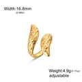 Anello regolabile in acciaio dorato con motivo floreale a rilievo largo 16,8 mm - Linee di Fiori-Oro