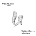 Anello regolabile in acciaio inossidabile argento con dettagliato motivo floreale - Linee di Fiori-Acciaio