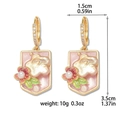 Detaillierte Größentabelle für Blumen-Emaille-Ohrringe mit Süßwasserperlen in Gold und Rosa - Rosa Perle (E1422)