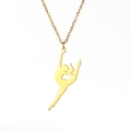 Golden gymnast pendant necklace in polished 304 stainless steel with cross chain - Gold-Gymnastics 2