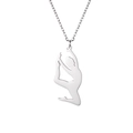 Collier avec pendentif gymnaste en acier inoxydable argenté montrant une pose gracieuse - Acier-Gymnastique 3