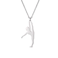 Collier gymnaste en acier inoxydable argenté poli avec chaîne maille forçat fine - Acier-Gymnastique 5