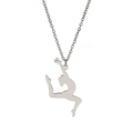Collier avec pendentif gymnaste en acier inoxydable 304 argenté et chaîne fine à maillons - Acier-Gymnastique Style 2