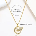 Golden dragonfly necklace with mother of pearl pendant and freshwater pearl accents - Ring Dragonfly Mother of Pearl Style (X0270)
