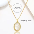 Gold garden necklace with natural freshwater pearl and shell pendant for women - Twisted Shell Oval Style (X0745)