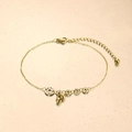 Minimalist gold heart butterfly anklet in stainless steel with hollow round charms - Bell Round Disc Ethnic Style (TL0031)