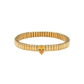 Dettaglio di un bracciale Tubogas dorato con una gemma gialla a goccia dal design elegante - Stile Elastico con Gemma a Goccia / Stile Giallo (TT0521)