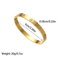 Golden clover bangle with sparkling zircon stones and a minimalist polished metal finish - Gold Half Circle Inlaid