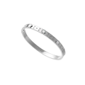 Dettaglio del bracciale a quadrifoglio argento con conchiglie bianche e pietre zirconi - Bianco Argento