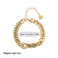 Massives 18k vergoldetes Edelstahl-Kettenarmband mit verstellbarem Karabinerverschluss - Gold