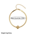 Golden clover snake chain bracelet with textured pendant and adjustable lobster clasp - Gold