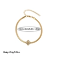 Detail showing gold four-leaf clover bracelet with 16cm plus 5cm adjustable chain - White