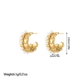 Dettaglio di orecchini di perle a forma di cuore con finitura oro e dimensioni - Stile Perla con Cuore in Rilievo (ES110442) / Oro