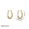 Orecchini ondulati dorati in acciaio inossidabile con perle e dimensioni - Stile Perla Intrecciata a Onde (ES110475) / Oro