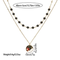 Zweilagige Halskette mit schwarzen Perlen, Himmelskörper-Anhänger und Perle - Himmlische Sonne Mond Stern Scheibe Stil (XL110040)