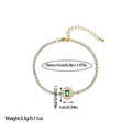 Goldenes Tennisarmband mit grünem Zirkonia-Oval und verstellbarer Verlängerungskette - Ovaler Halo-Stil (SL110052)