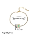 Detailed view of emerald green stone pendant with dimensions 1.1x0.9cm on gold chain - Rectangle Emerald Style (SL110050)
