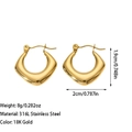 Ohrringe aus 316L Edelstahl mit 18K Goldbeschichtung in Rautenform, 8g Gewicht und 2cm Größe - Kleine Tropfen Geometrischer Stil (ES-110274 (Klein))