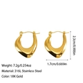 U-vormige minimalistische 18K goud vergulde roestvrijstalen oorringen voor dames - Onregelmatige U-Vorm Stijl (ES-110270)