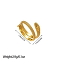 Macro detail of golden snake ring showing scale textures and size measurements - Snake Entwined Style (JZ54)