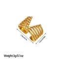 Detail showing 18K gold-plated irregular star ring dimensions 1.78cm and weight 3g - Parallel Line Bead Decor Style (JZ7)
