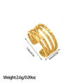 Detailed view of 18K gold plated hammered ring with dimensions 1.78cm and 2.6g weight - Vintage Hammered Wide Band Style (JZ8)