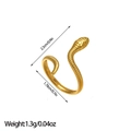Golden stainless steel snake-shaped open ring with detailed scale textures and adjustable fit - Detailed Snake Style (JZ56)
