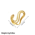 Detail shot of a 18k gold plated wave-shaped ear cuff with dimensions 3.1cm x 1.78cm - Multi-line Entwined Wave Design (JZ159)