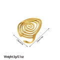 Detailed size and weight specs for a gold plated spiral open ring with dimensions - Irregular Spiral Line Design (JZ161)