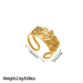 Detailed size specifications of 18k gold plated stainless steel hollow leaf ring design - Hollow Leaf Style (JZ31)