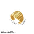 Detailed size map of the gold vertical textured wide open ring with dimensions - Vertical Pleat Texture Wide Style (JZ14)