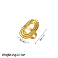 Minimalist double layer snake shaped 18k gold plated stainless steel ring with open design - Double Layer Oval Line Style (JZ163)