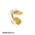 Detailed size and weight view of 18k gold plated stainless steel angel wing ring - Angel Wing Style (JZ33)