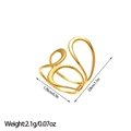 Detailed dimension view of gold hollow streamline ring with weight and size measurements - Streamlined Hollow Structure Style (JZ164)