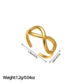 Tableau de taille détaillé montrant la largeur et le diamètre de la bague dorée infinie - Design Symbole de l'Infini (JZ137) / Or