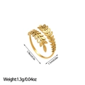Detailed size specifications of 18K gold leaf ring showing 1.78cm inner diameter - Double Layer Leaf Cluster Wrap Style (JZ20)
