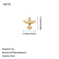 Detailed size and weight specs for the 17.2mm gold hummingbird stainless steel charm - Hummingbird Style (A0710) / Gold