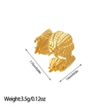 Detailed macro view of an irregular gold-plated butterfly ring with intricate cutout wings - Hollow Butterfly Design (JZ128) / Gold