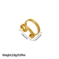 Detailed view of irregular 18K gold plated titanium heart ring with beaded texture - Double Row Bead Texture Style (JZ118)